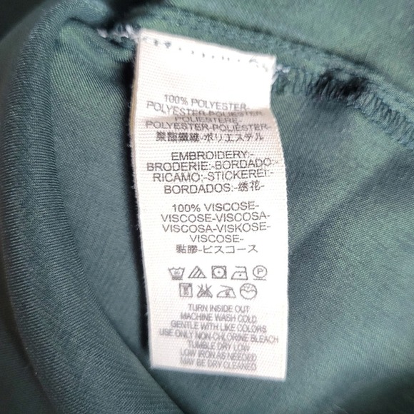 Free People Jessica Green Embroidered Boho Blouse Large Holiday Cottagecore Fall - Picture 4 of 8